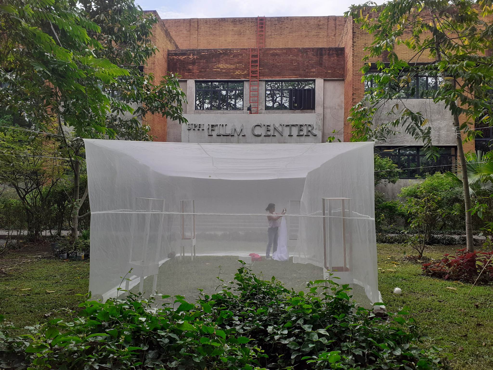 Ingress of the installation at the back of UPFI Film Center