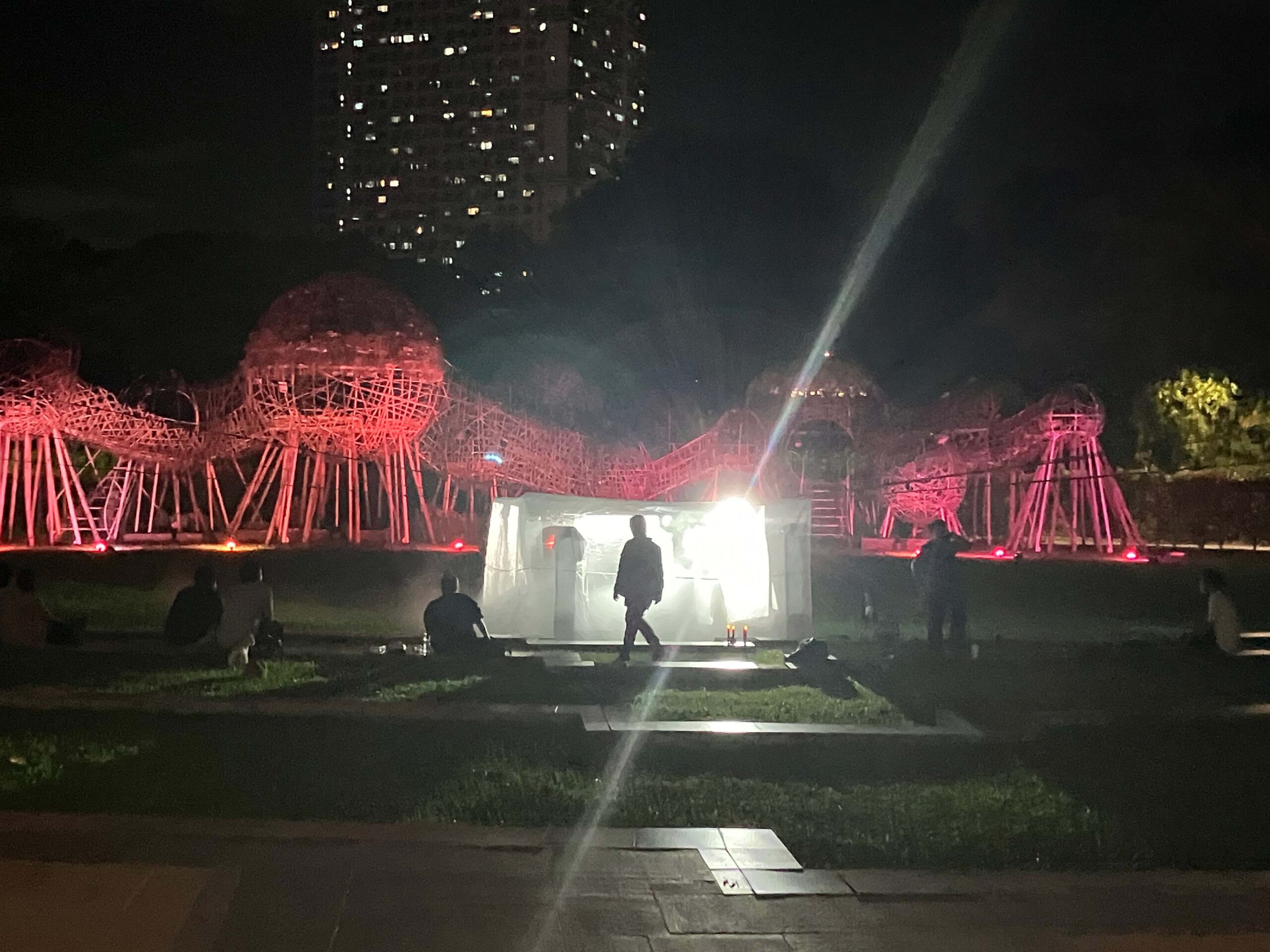 view of Pelikulambo from the outside of the installation