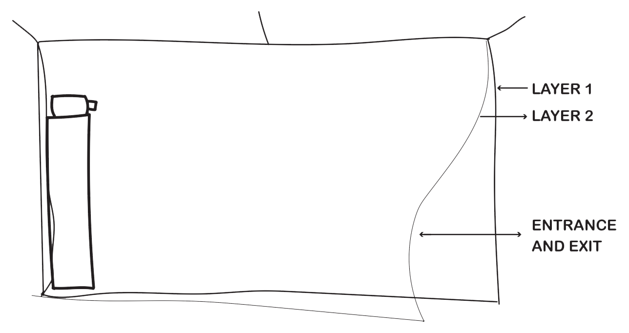 side-view of the installation